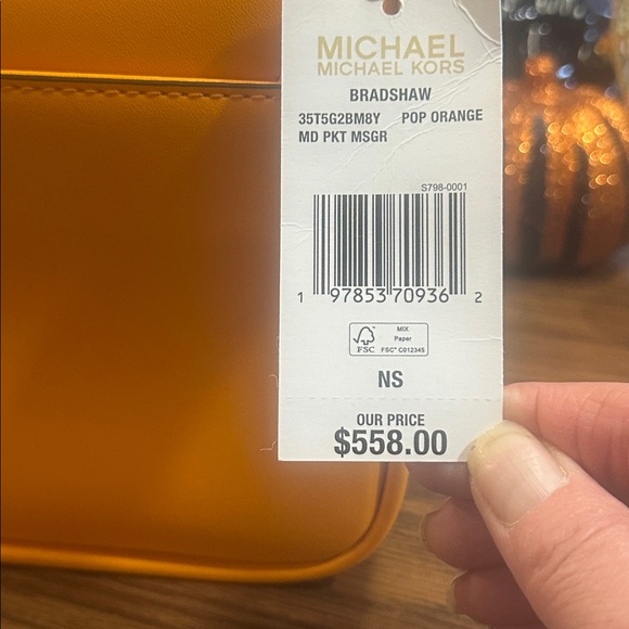 NWT Michael Kors Vibrant Pop Orange medium Crossbody with Retro Patches - Picture 7 of 12